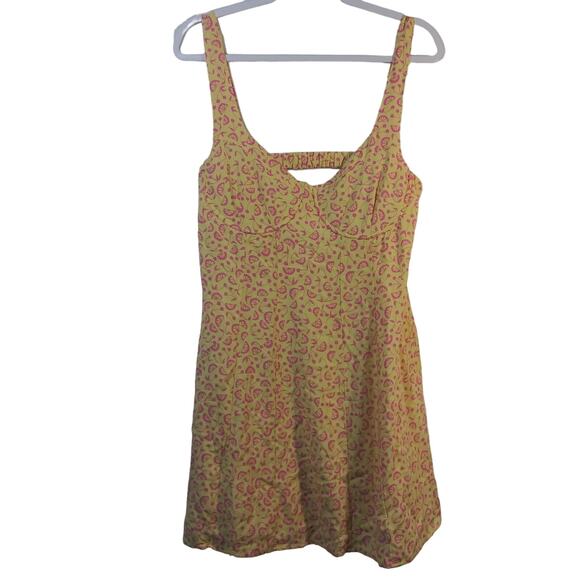 LA Hearts Pacsun Yellow Lemon & Cherry Summer Mini Dress Size L - Picture 2 of 8
